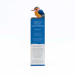 Load image into Gallery viewer, Bookmark with an illustration of an African Pygmy Kingfisher on a white background
