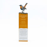 Load image into Gallery viewer, Illustration of a Cape Robin Chat bird on an bookmark with text.
