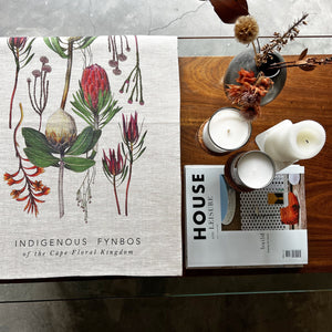 100% Linen Tea Towel - Natural Cape Fynbos