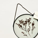 Load image into Gallery viewer, Glass botanical wall hanging - large round
