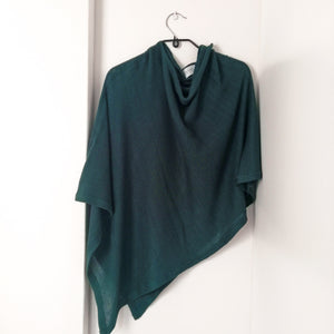 Knitwear - Bamboo Cotton Poncho (Forest Green)