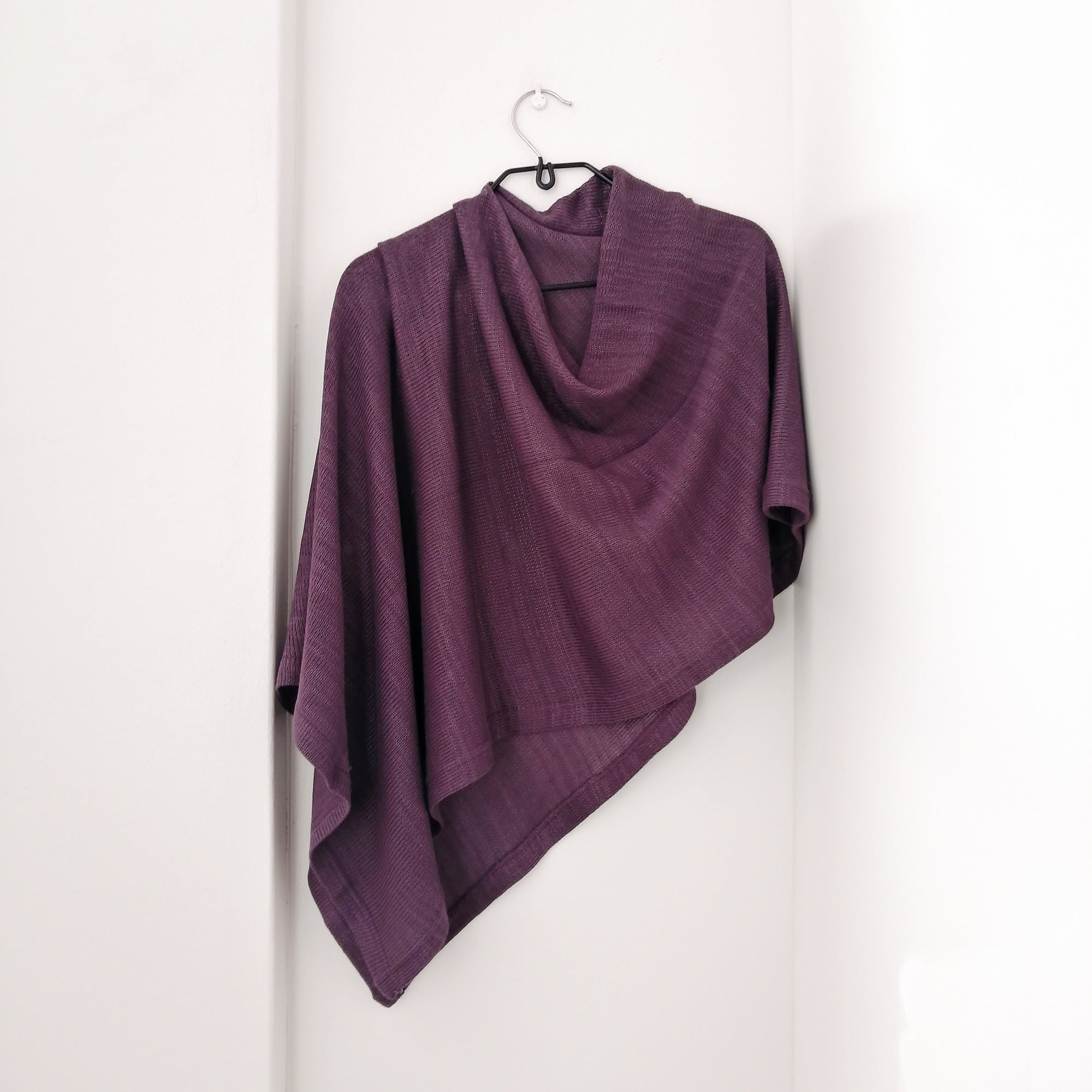 Knitwear - Bamboo Cotton Poncho (Royal Purple)