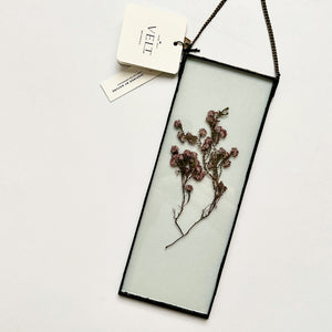 Glass botanical wall hanging - rectangle