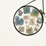 Load image into Gallery viewer, Glass botanical wall hanging - small round
