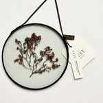 Load image into Gallery viewer, Glass botanical wall hanging - small round
