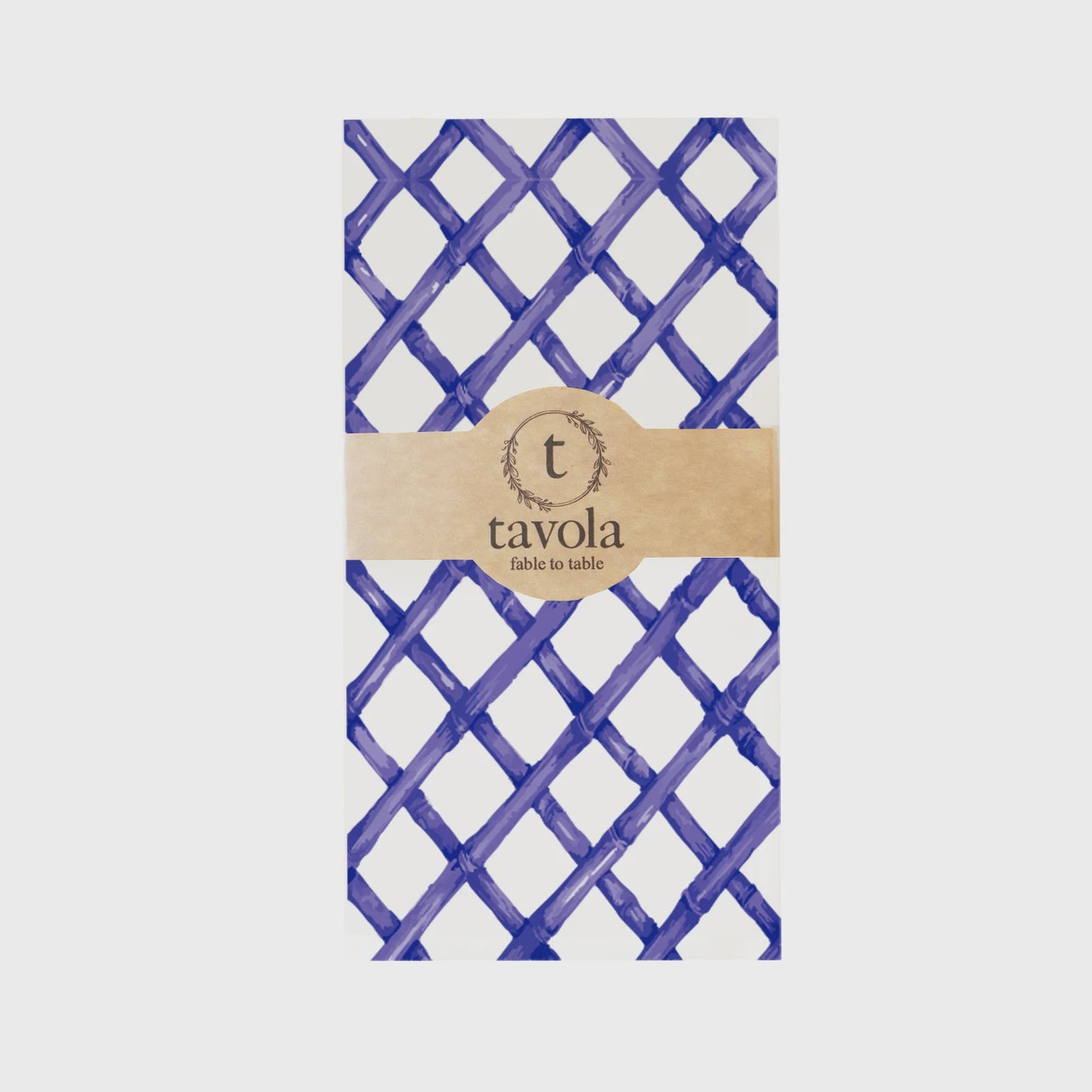Tavola tablecloth with blue lattice pattern on a white background