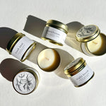 Load image into Gallery viewer, Amanda-Jayne gold tin travel candle
