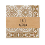 Load image into Gallery viewer, Decorative napkins with intricate patterns and &#39;tavola&#39; branding on a white background
