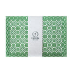 Load image into Gallery viewer, Green patterned placemat with Tavola logo on a white background
