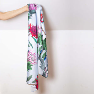 Botanic silk scarf - Protea Flora (sky)