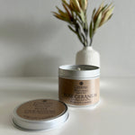 Load image into Gallery viewer, Rose Geranium candle with packaging on a neutral background
