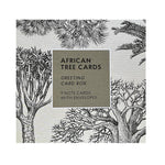 Load image into Gallery viewer, Greeting card box with African tree designs on a white background
