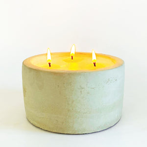 3-wick raw cement candle - Lemongrass